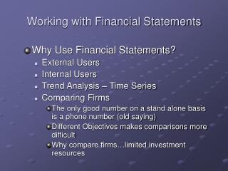 Working with Financial Statements