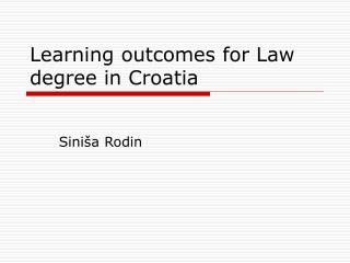 Learning outcomes for Law degree in Croatia