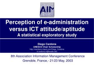 8th Association Information Management Conference Grenoble, France,- 21/23 May, 2003