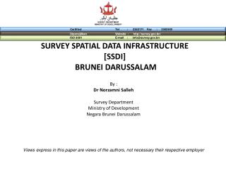 SURVEY SPATIAL DATA INFRASTRUCTURE [SSDI] BRUNEI DARUSSALAM