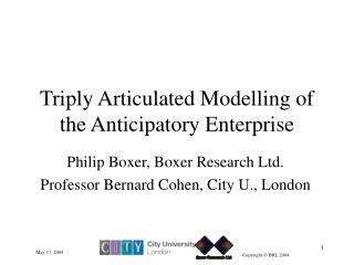 Triply Articulated Modelling of the Anticipatory Enterprise