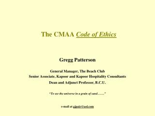 The CMAA Code of Ethics