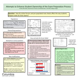 Attempts to Enhance Student Ownership of the Exam Preparation Process