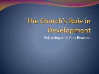 The Church’s Role in Development