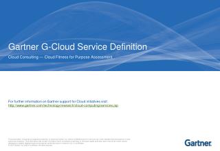 Gartner G-Cloud Service Definition