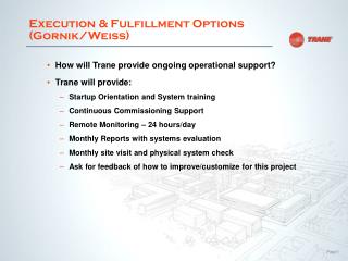 Execution &amp; Fulfillment Options (Gornik/Weiss)