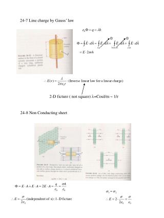 24-7 Line charge by Gauss’ law