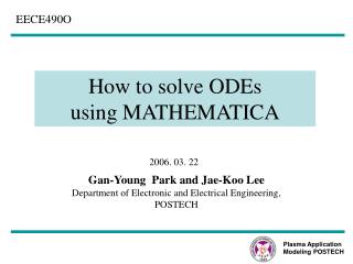 How to solve ODEs using MATHEMATICA