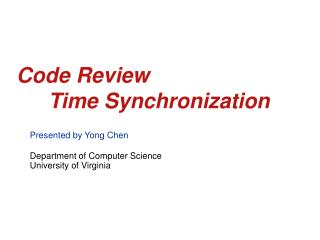 Code Review 	Time Synchronization