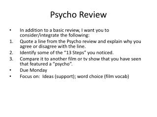 Psycho Review