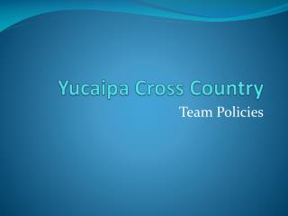 Yucaipa Cross Country