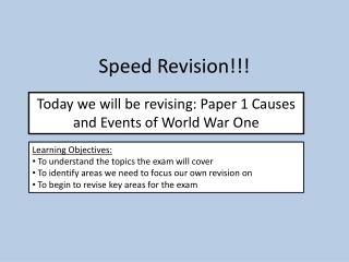 Speed Revision!!!