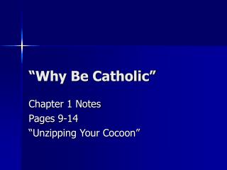 “Why Be Catholic”
