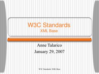 W3C Standards XML Base