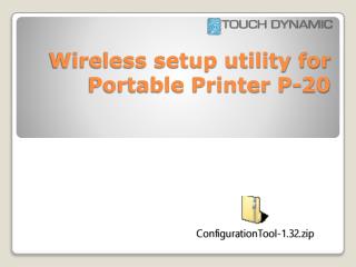 Wireless setup utility for Portable Printer P-20
