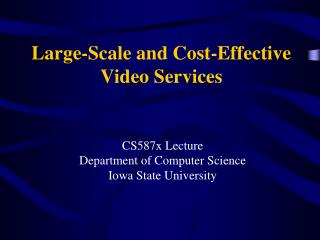 Large-Scale and Cost-Effective Video Services