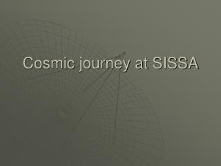 Cosmic journey at SISSA