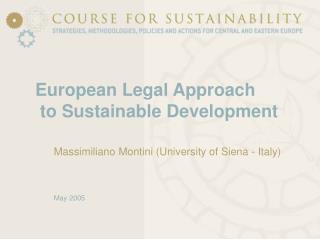 European Legal Approach to Sustainable Development