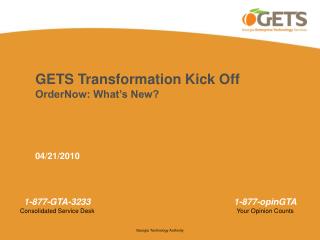 GETS Transformation Kick Off OrderNow: What’s New?