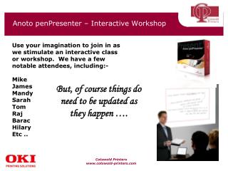 Anoto penPresenter – Interactive Workshop