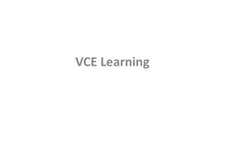VCE Learning