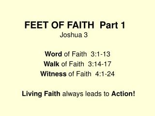 FEET OF FAITH Part 1 Joshua 3