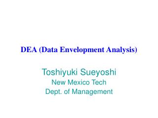 DEA (Data Envelopment Analysis)