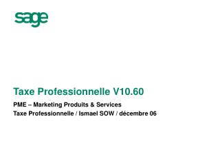 Taxe Professionnelle V10.60