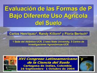 Formas de P bajo diferente uso agrícola 1