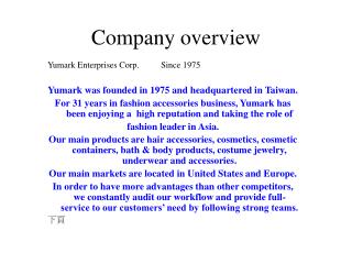 Company overview