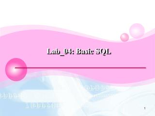 Lab_04: Basic SQL