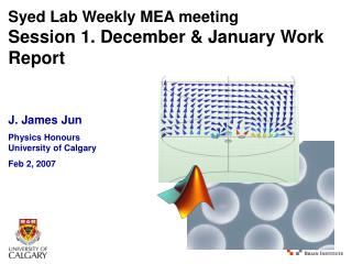 Syed Lab Weekly MEA meeting Session 1. December &amp; January Work Report