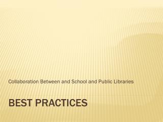 Best Practices