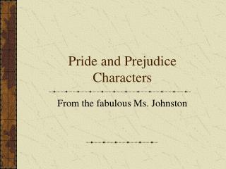 Pride and Prejudice Characters