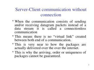 Server-Client communication without connection
