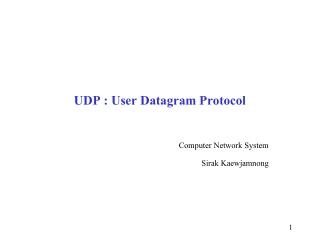 UDP : User Datagram Protocol