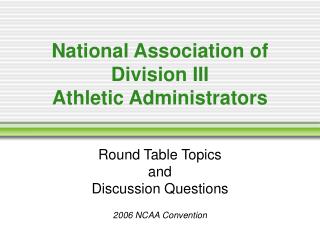National Association of Division III Athletic Administrators