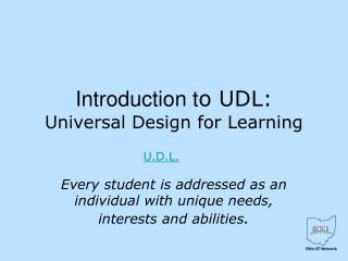 Introduction t o UDL: Universal Design for Learning