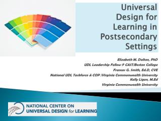 Universal Design for Learning in Postsecondary Settings