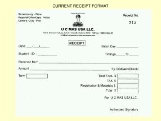 CURRENT RECEIPT FORMAT