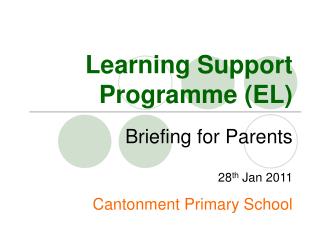 Learning Support Programme (EL)