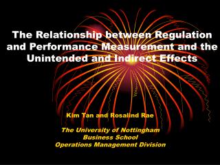 Kim Tan and Rosalind Rae The University of Nottingham Business School