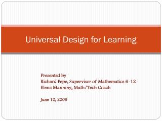 Universal Design for Learning