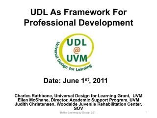 UDL As Framework For Professional Development