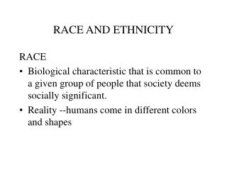 RACE AND ETHNICITY