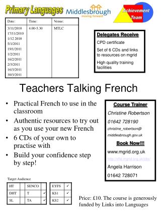 Teachers Talking French