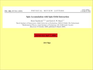 Journal club, April 1, 2009