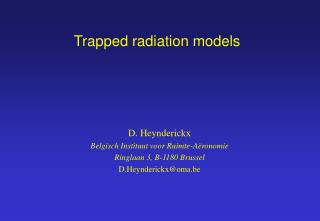 Trapped radiation models