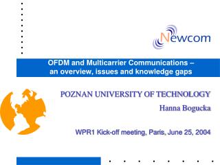 OFDM and Multicarrier Communications – an overview, issues and knowledge gaps