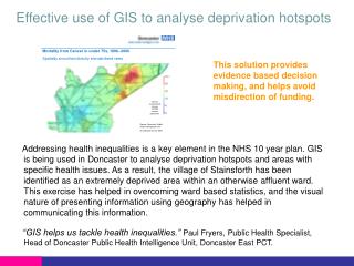 Effective use of GIS to analyse deprivation hotspots